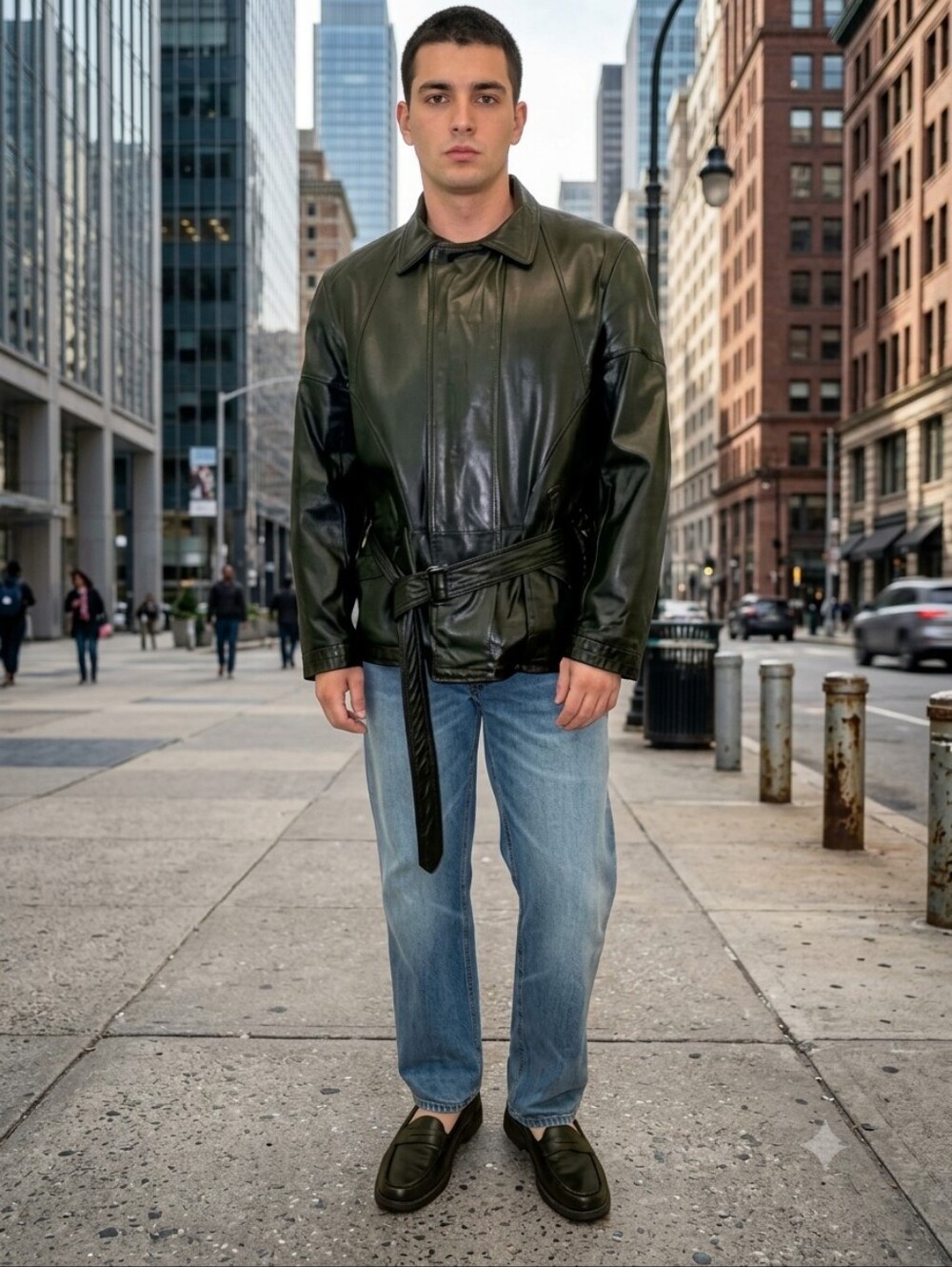 Pelle Pelle Marc Buchanan VTG Leather Jacket "club" Butter Soft Black Size 40